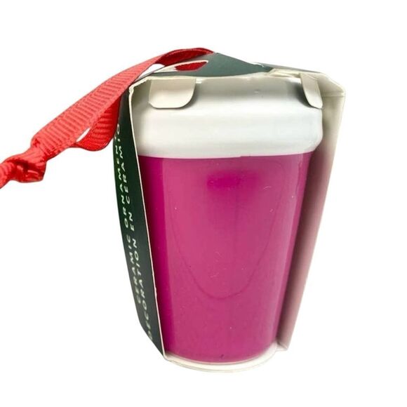 2 STARBUCKS 2021 Pink Ceramic Christmas Holiday Collectable Ornament‎ NEW - Picture 3 of 5